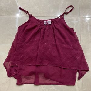 Love On A Hanger Top Cropped Spagetti Strap Red Violet Women Size S